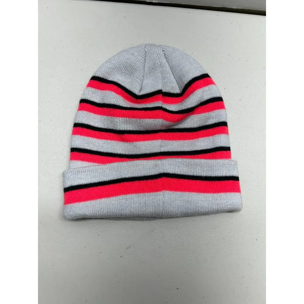 Nike Youth Beanie Hat Gray Knit Cap Logo Winter Outdoor